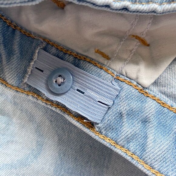 H&M Jeans Juniors 18 Wide Leg Swirl Pattern Light Wash Adjustable Waist Flaw - Picture 6 of 16